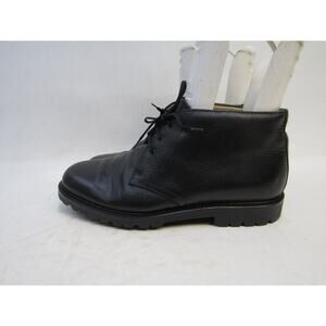 Faconnable Mens Size 7 D Black Leather Laces Ankle Boots
